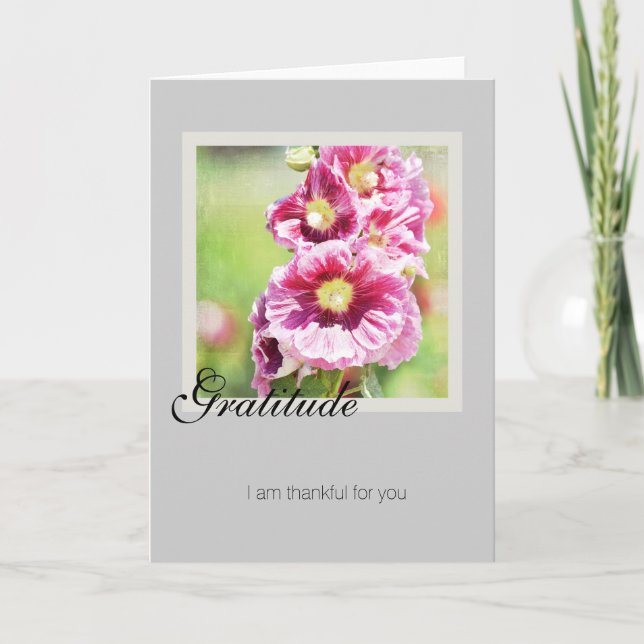 Tarjeta Gratitude Hollyhocks (Anverso)