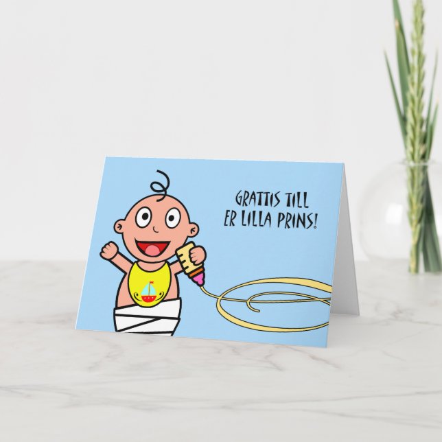 Tarjeta Grattis labra er Lilla Prins, enhorabuena, (Anverso)