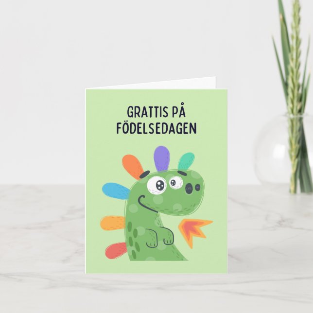Tarjeta Grattis på födelsedagen, cumpleaños de Suecia (Anverso)