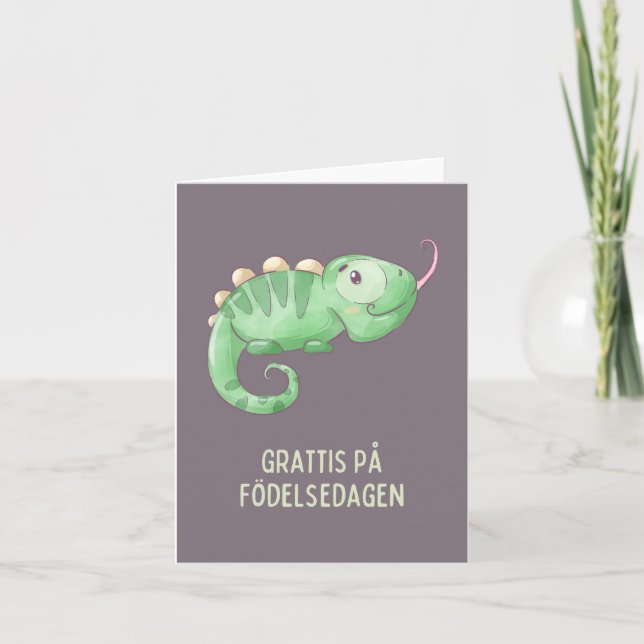 Tarjeta Grattis på födelsedagen, cumpleaños de Suecia (Anverso)