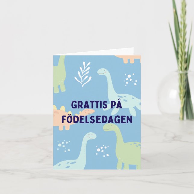 Tarjeta Grattis på födelsedagen, cumpleaños de Suecia (Anverso)