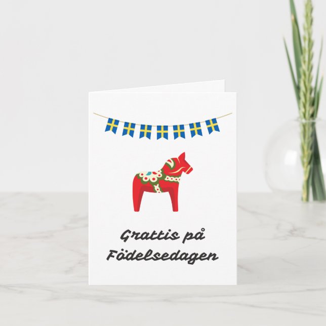 Tarjeta Grattis på födelsedagen Cumpleaños sueco (Anverso)