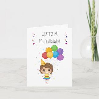 Tarjeta Grattis på födelsedagen Cumpleaños sueco