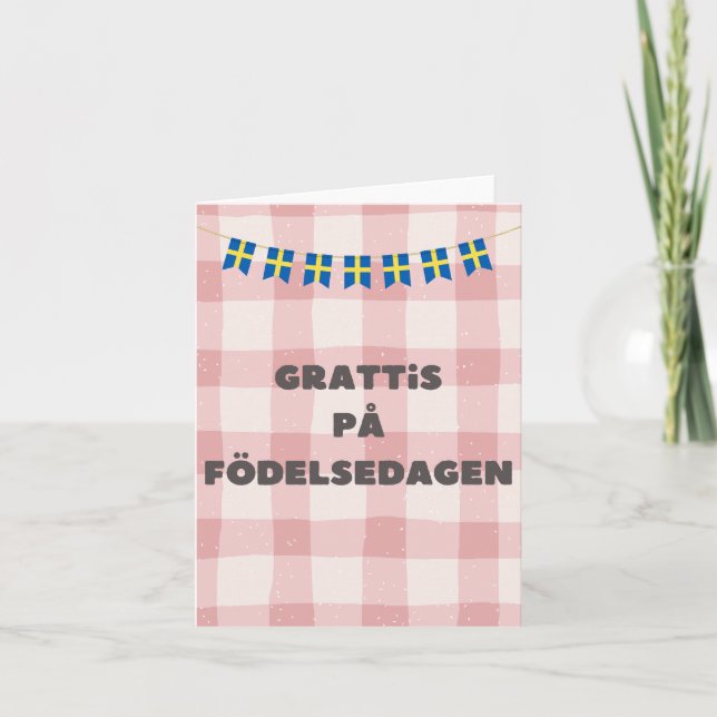 Tarjeta Grattis på födelsedagen, feliz cumpleaños de Sueci (Anverso)