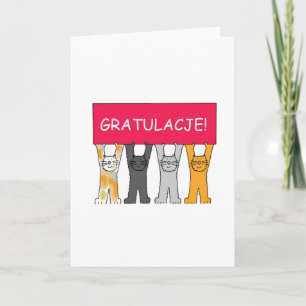 Tarjeta ¡Gratulacje! Enhorabuena en polaco