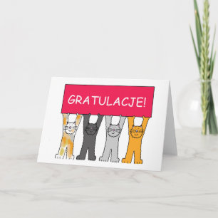 Tarjeta ¡Gratulacje! Enhorabuena en polaco