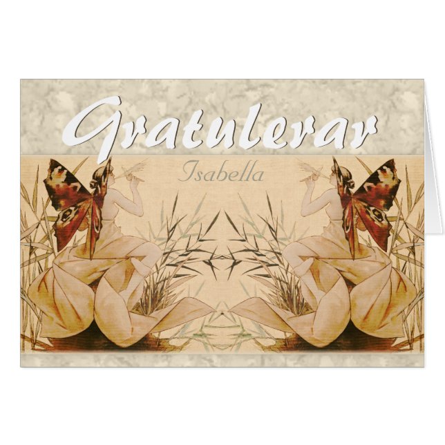 Tarjeta Gratulationskort de ninfa con aleta más al (Anverso (Horizontal))