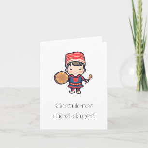 Tarjeta Gratulerer med dagen, cumpleaños feliz noruego