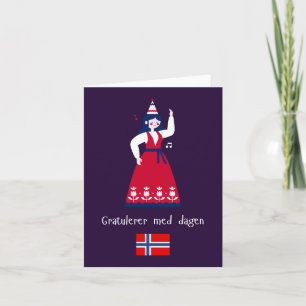 Tarjeta Gratulerer med dagen, cumpleaños noruego