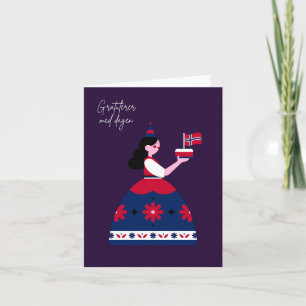 Tarjeta Gratulerer med dagen, cumpleaños noruego