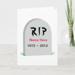 Tarjeta Grave RIP sobre la carta de cumpleaños de Hill