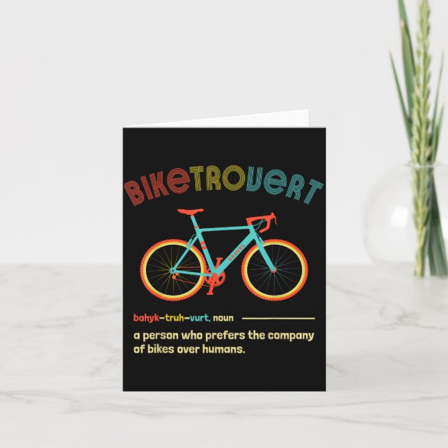 Tarjeta Gravel Bike Biketrovert Funny Cycling Quote Introv (Anverso)