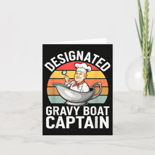 Tarjeta Gravy Boat Captain Graciosa Comida De Acción De Gr