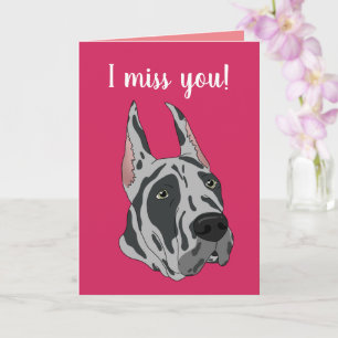 Tarjeta Gray Harlequin Great Dane Te Falta