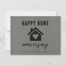 Tarjeta Gray Kraft Paper Happy Home Aniversario Realidad