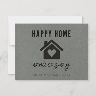 Tarjeta Gray Kraft Paper Happy Home Aniversario Realidad