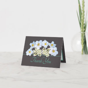Tarjeta Gray Mint Moda Anemone Orchid Bouquet