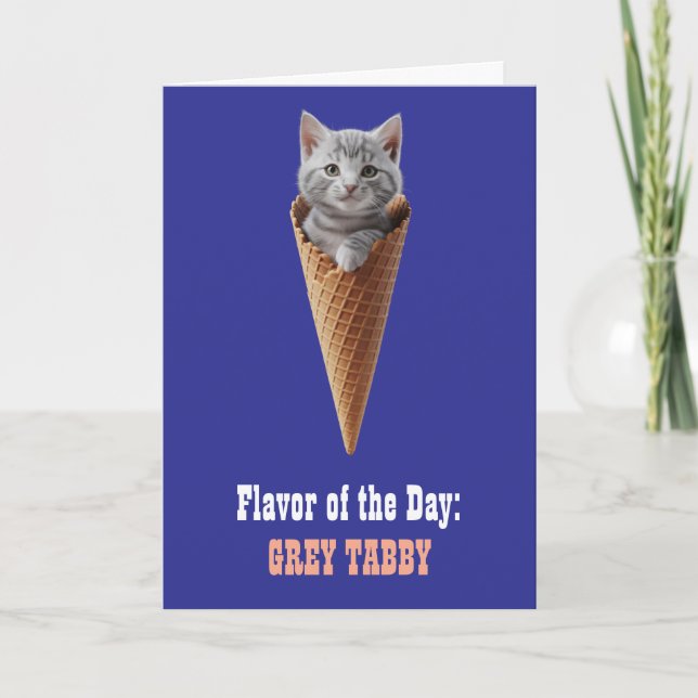 Tarjeta Gray Tabby Cone (Anverso)