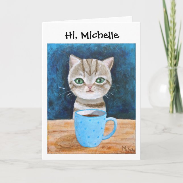 Tarjeta Gray Tabby Kitten Cat Gracioso Personalizado Genti (Anverso)