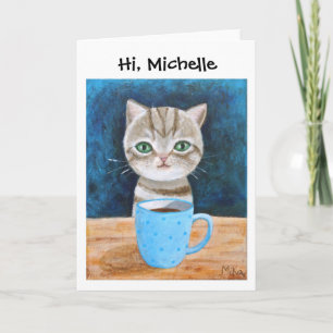 Tarjeta Gray Tabby Kitten Cat Gracioso Personalizado Genti