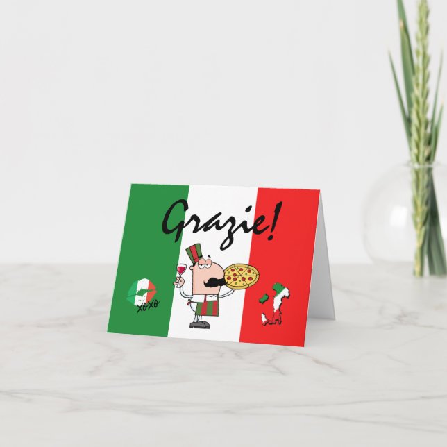 Tarjeta Grazie Italian Gracias (Anverso)