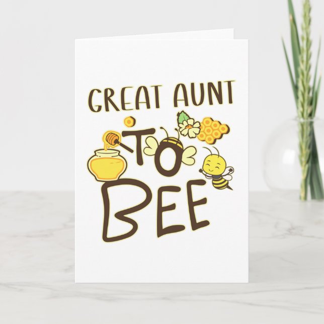 Tarjeta Great Aunt To Bee Pregnancy Announcement Pregnant (Anverso)