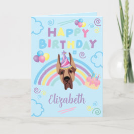 Tarjeta Great Dane Birthday Card in Blue