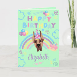 Tarjeta Great Dane Birthday Card in Green