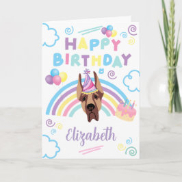 Tarjeta Great Dane Birthday Card in White