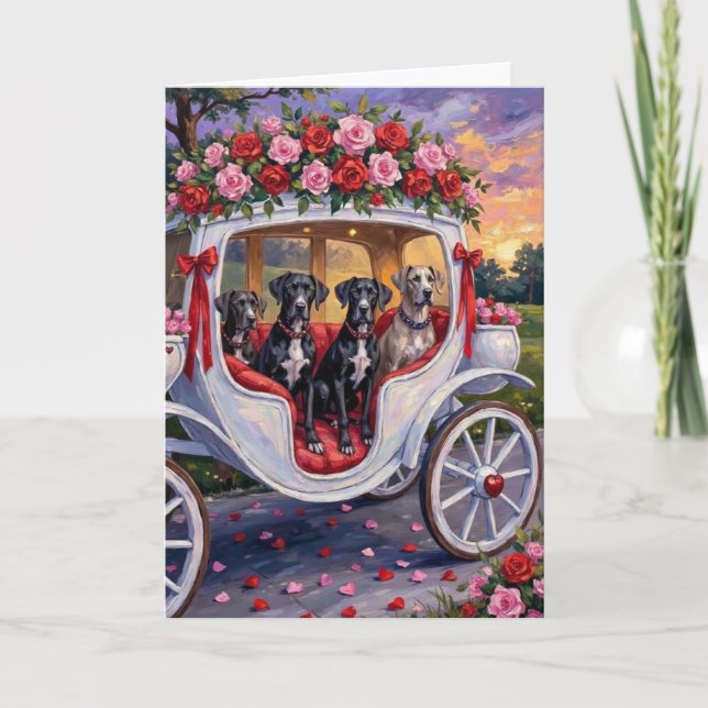 Tarjeta Great Dane Dog Valentine's Day (Anverso)