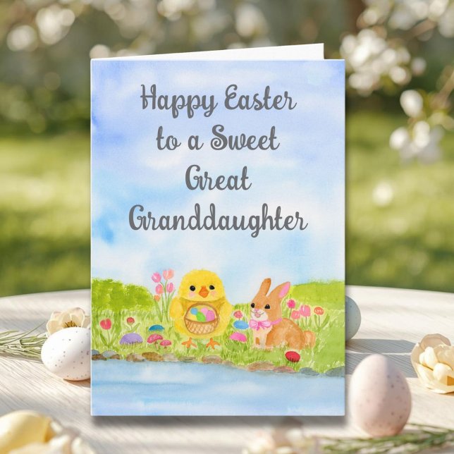 Tarjeta Great Granddaughter Happy Easter Baby Chick  (Subido por el creador)