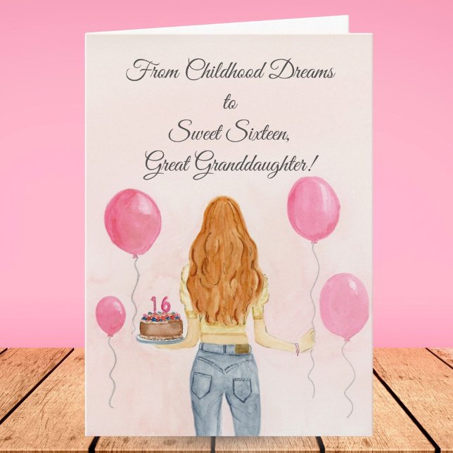 Tarjeta Great Granddaughter Sweet Sixteen Girl Jeans  (Subido por el creador)