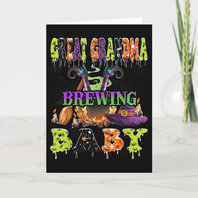 Tarjeta Great Grandma Of The Brewing Baby Halloween Baby S (Anverso)