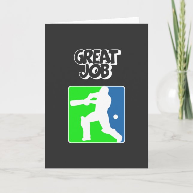 Tarjeta Great Job Cricket Logo Cricket Batsman  (Anverso)
