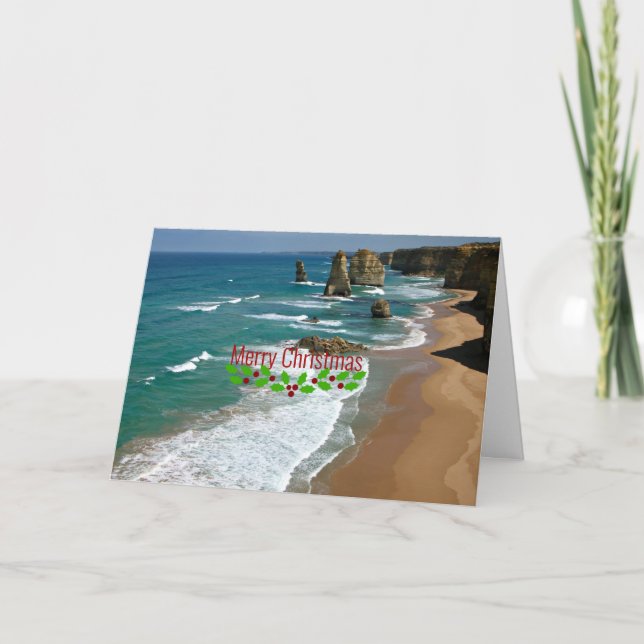 Tarjeta Great Ocean Road, Australia - Merry Christmas (Anverso)