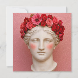 Tarjeta Greek ancient flower woman.