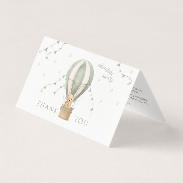 Tarjeta Green Adventure Baby Shower Foldable Gracias (Anverso)