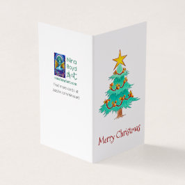 Tarjeta Green and Gold Christmas Tree *set de 25