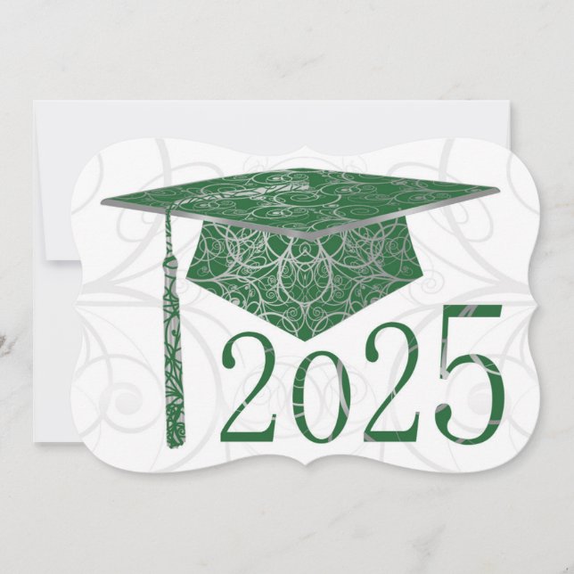 Tarjeta Green and Silver Floral Cap 2025 (Anverso)