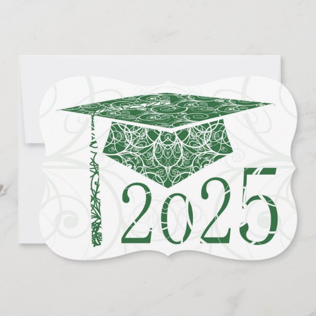 Tarjeta Green and White Floral Cap 2025 (Anverso)