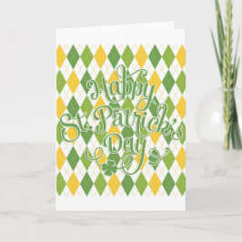 Tarjeta Green Argyle - Feliz día de San Patricio