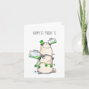 Tarjeta Green Beer pug St. Patrick's Day card