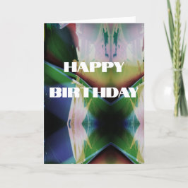 Tarjeta Green Blue Rust Gold Pink White Abstract Birthda
