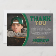 Tarjeta Green Bronze Chalkboard Graduation