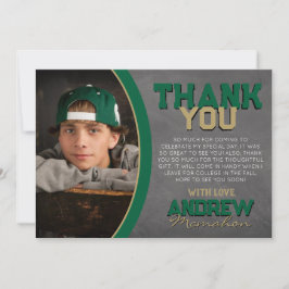 Tarjeta Green Bronze Chalkboard Graduation