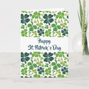 Tarjeta Green Clover Shamrock Pattern St.