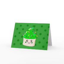 Green Clover St Patricks Day Cupcake