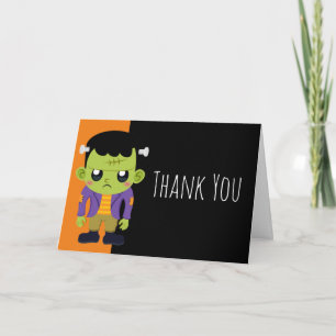 Tarjeta Green Frankenstein Monster Halloween Gracias