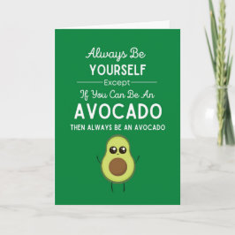 Tarjeta Green Funny Cute Avocado Cards For Kids Fruit