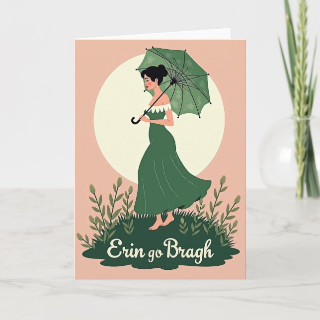 Tarjeta Green Gown Woman Profile Art Card (Anverso)